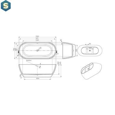 Ванна акрилова окремостояча Koller Pool AquaLuxe 1700x750 White з сифоном 0202260101, Білий