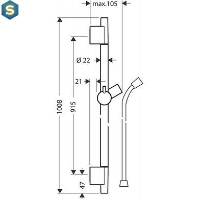 Душова штанга Hansgrohe Unica S Pura 90 см зі шлангом 160 см Matt White 28631700