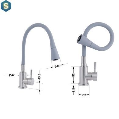 Смеситель для кухни Lidz Aria 015F31 с гибким изливом (k35) LDARI015F31GNK31871 GNK, Каппучино