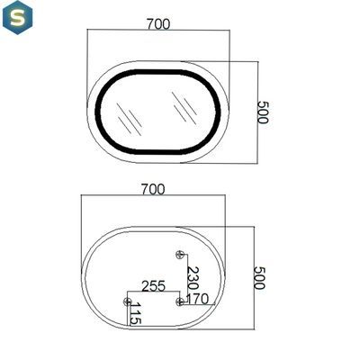 Зеркало Qtap Gemini 500х700 с LED-подсветкой Touch, с антизапотеванием, с диммером температуры цвета (3000-6500K) Reverse QT2578R5070
