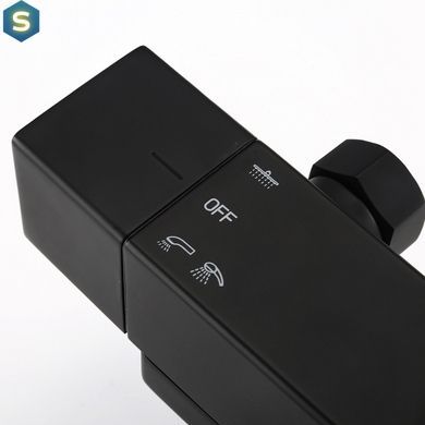 Душевая система Gappo G2417-60 термостат, излив - переключатель на лейку, черный, Черный матовый