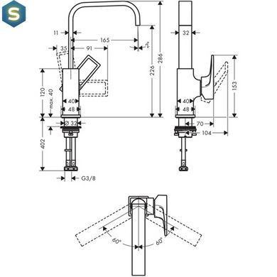 Змішувач для умивальника Hansgrohe Metropol EcoSmart 74511000