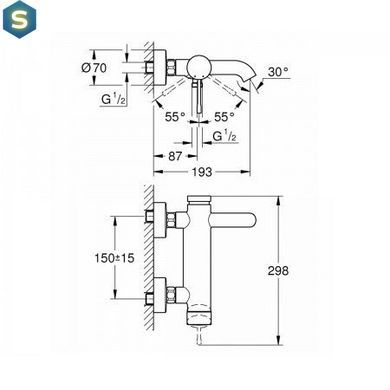 Grohe Essence Одноважільний змішувач для ванни (33624AL1)