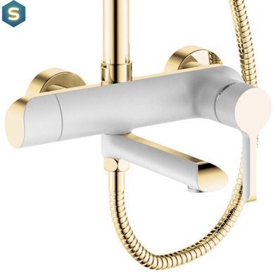 Душевая система Rea Melia gold white с изливом REA-P2406, Золотой