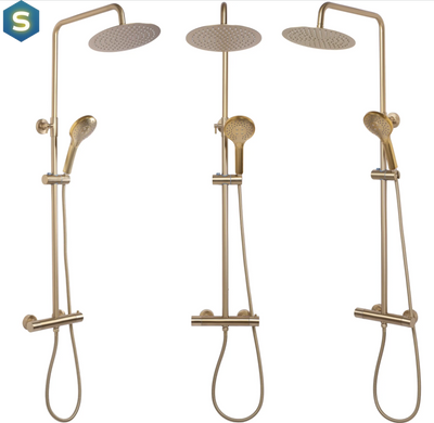 Душевая система Rea Vincent с термостотом brushed gold REA-P6602, Золотой