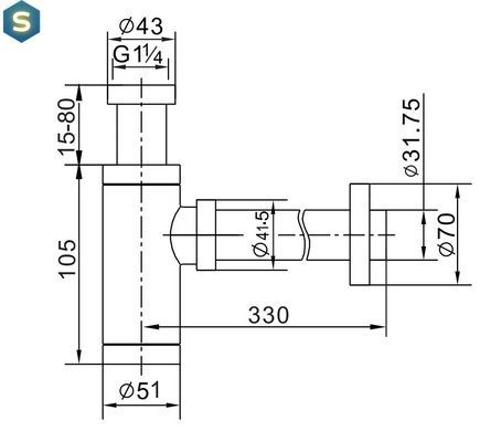 Сифон для раковины Mexen graphite универсальный MEX-79950-66, Графит
