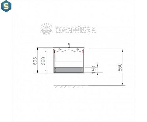 Тумба підвісна Sanwerk "Ліга Air" 60 мессина з умивальником "Space Line" (MV0000860), Дуб
