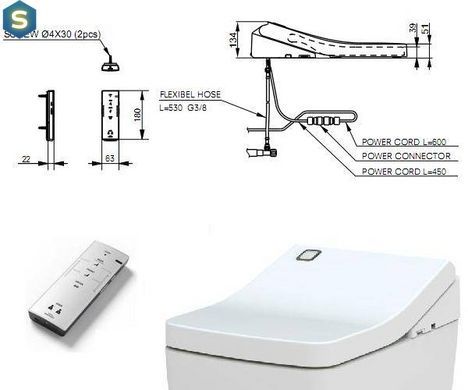 Электронная крышка-биде TOTO Washlet SG TCF403EGV1, Белый