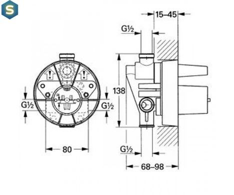 Скрытая часть смесителя Grohe 33961000