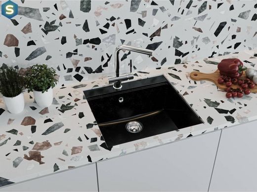 Кухонна мийка Miraggio Lagoon 540 black 0001039, Чорний/золото