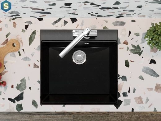 Кухонна мийка Miraggio Lagoon 540 black 0001039, Чорний/золото