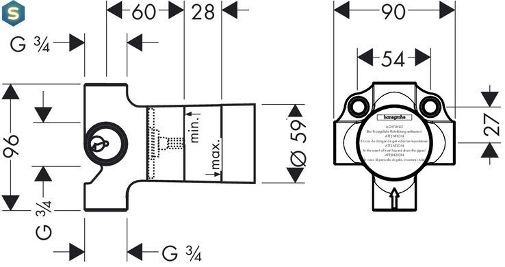 Прихована частина вентиля Hansgrohe 15930180