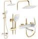 Душевая система Rea Melia gold white с изливом REA-P2406, Золотой