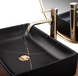 Умывальник Rea Inga накладной black marble mat REA-U8006, Черный матовый