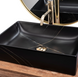 Умывальник Rea Inga накладной black marble mat REA-U8006, Черный матовый