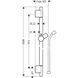 Душова штанга Hansgrohe Unica S Pura 90 см зі шлангом 160 см Matt White 28631700